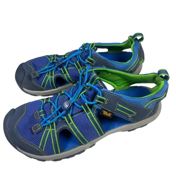 TEVA Manatee Sandals US7 EU40 Hiking Waterproof Outdoors Blue Green EUC - Picture 1 of 9